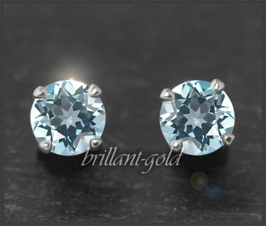 Ohrstecker 585 Gold Topas hellblau 4,5,6,7mm